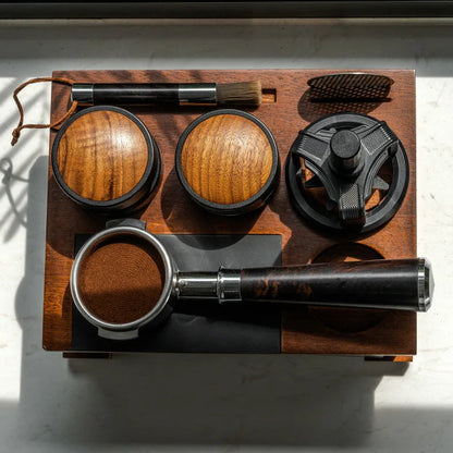 Solid Wood Espresso Tamper Station Workbench