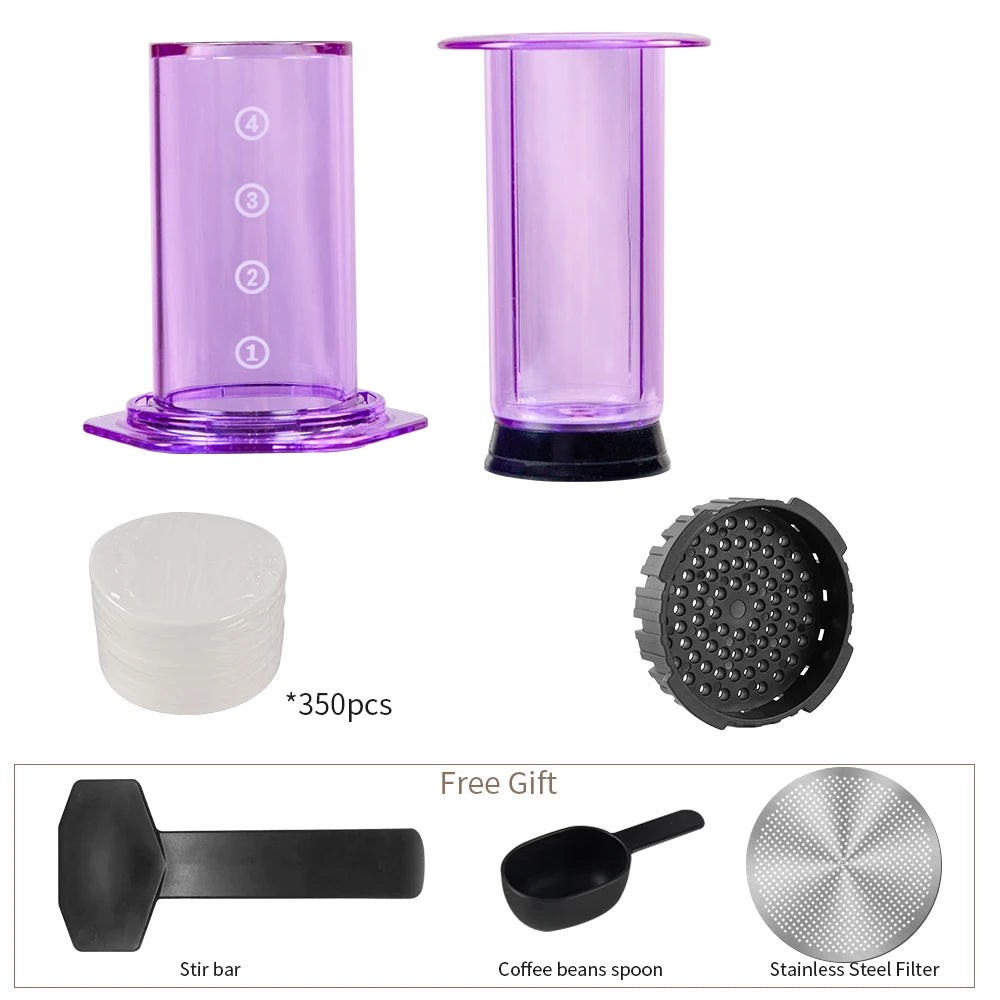 CAFEMASY Portable Aeropress Coffee Maker | BPA-Free Tritan | French Press, Espresso & Air Press | 300ml