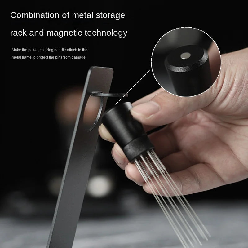 Magnetic Coffee Stirrer & WDT Distribution Tool | Stainless Steel Needles | Barista Accessories