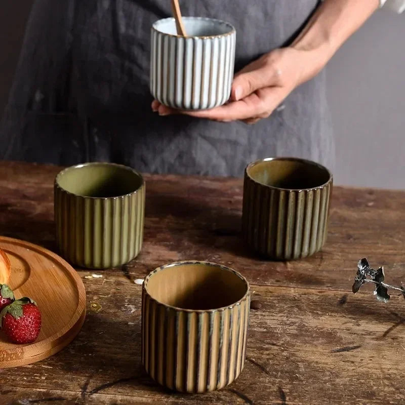 Japanese Retro Ceramic Tea Cup | 180ml | Porcelain Teacup & Sake Cup