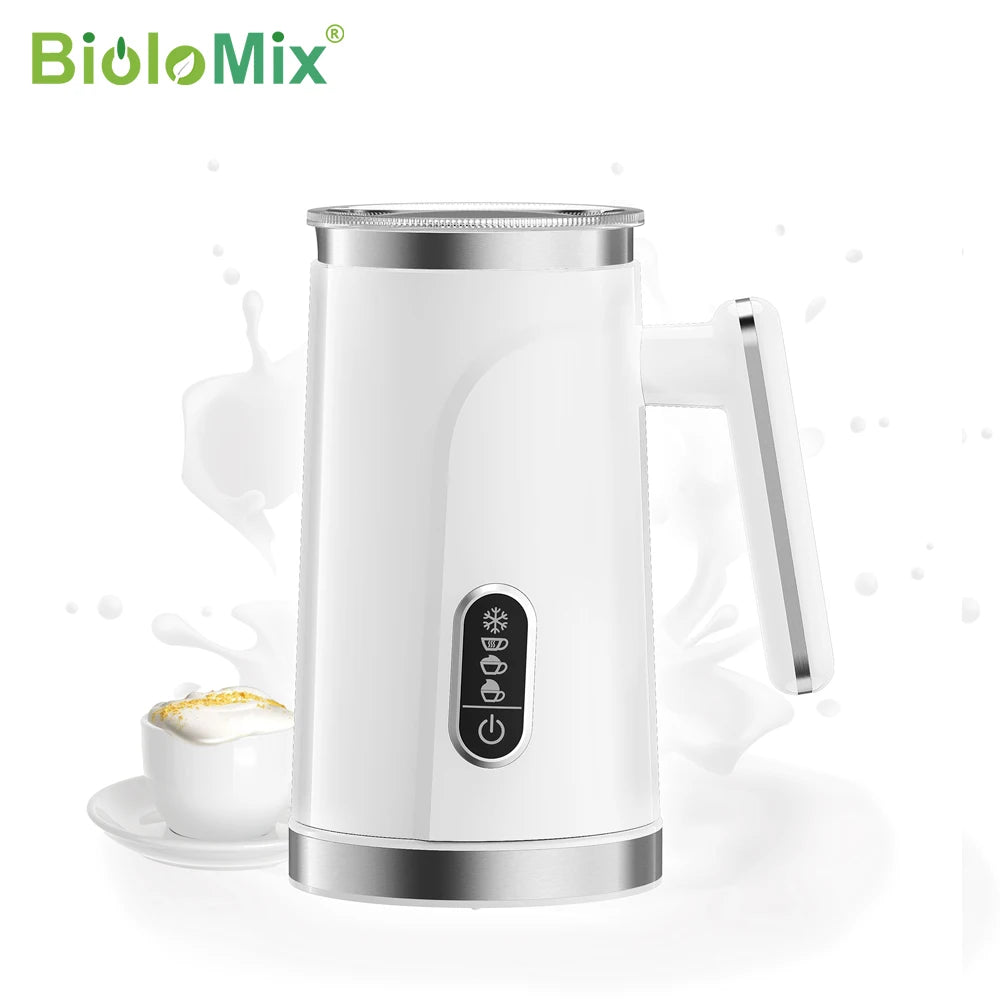 BioloMix 4-in-1 Automatic Milk Frother & Steamer | Hot & Cold Foam | 300ml