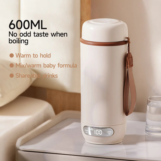 600ml Smart Electric Travel Cup – Intelligent LED Display & 12-Level Precision Temp Control
