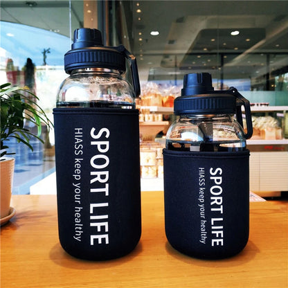 Borosilicate Glass Water Bottle with Filter & Sleeve