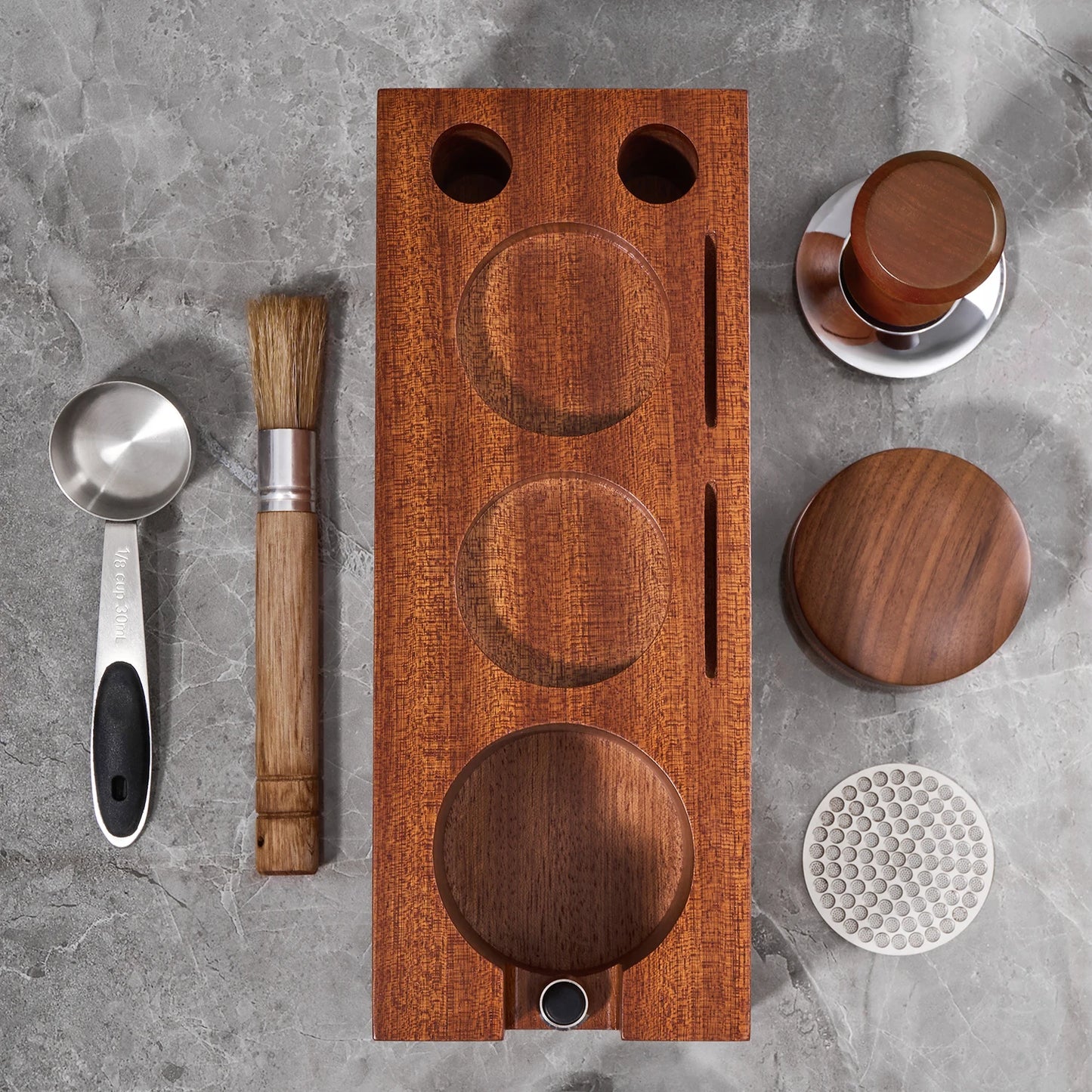 Rosewood Espresso Tamper Holder Stand