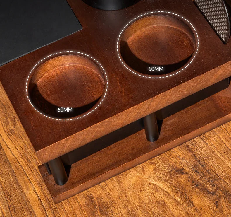 Solid Wood Espresso Tamper Station Workbench