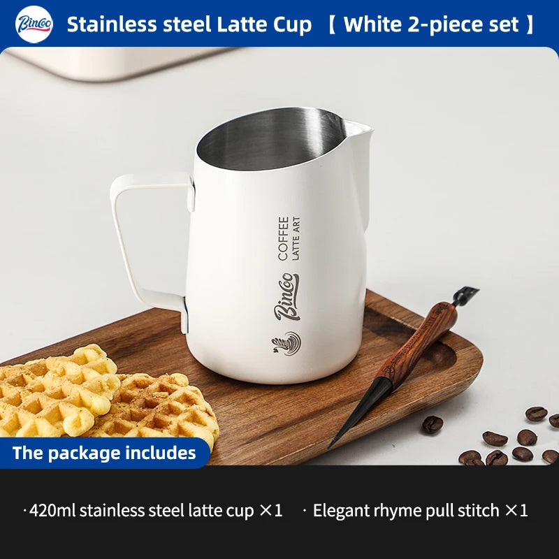 Milk Frothing Pitcher 420ml | Stainless Steel Latte Art Jug