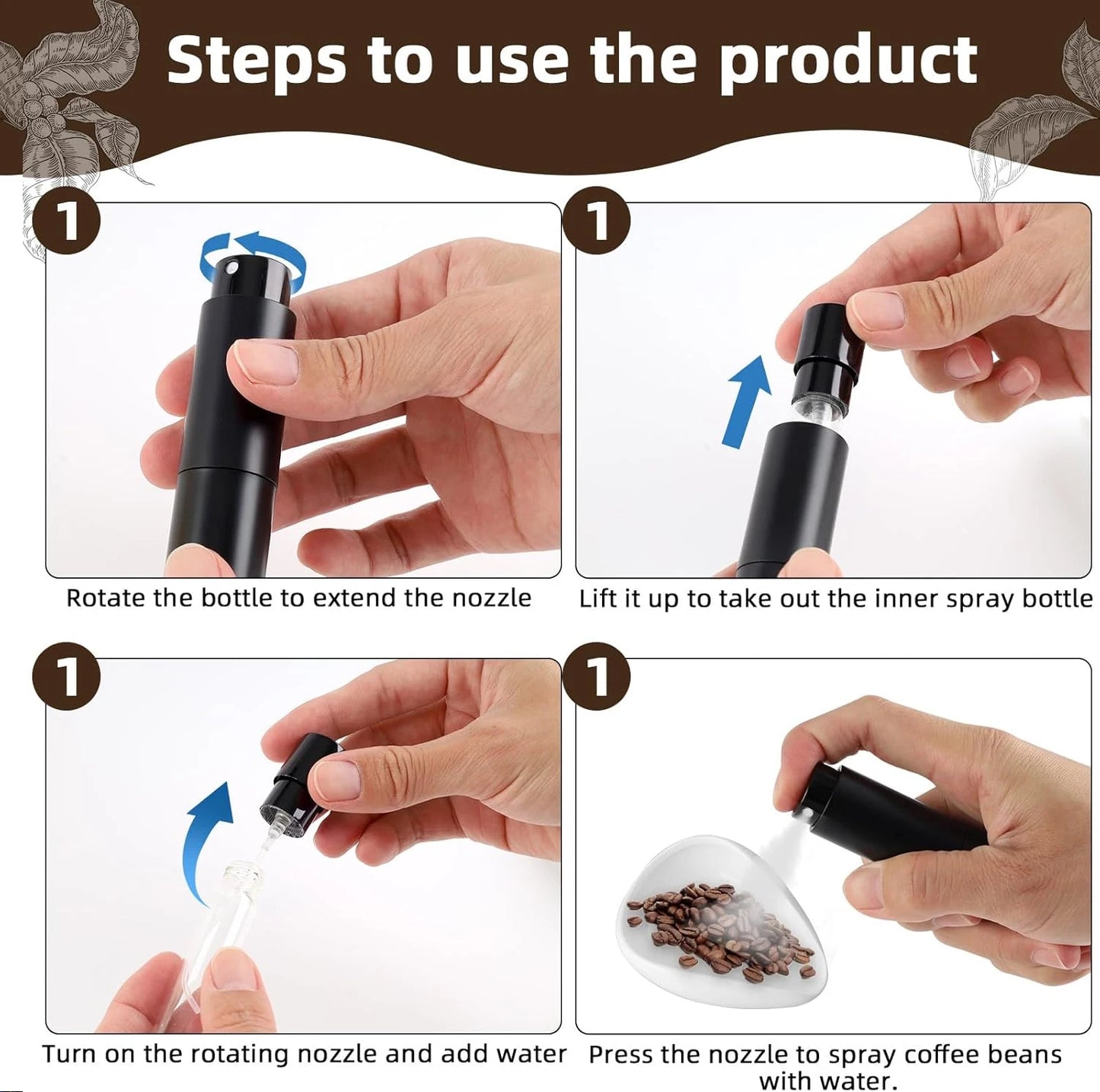 Wooden Coffee Barista Dosing Set with Spray Bottle