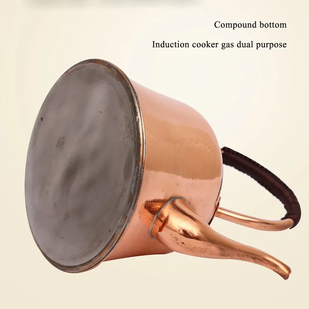 Handmade Pure Copper Teapot & Kettle — Induction & Gas Compatible | 2L