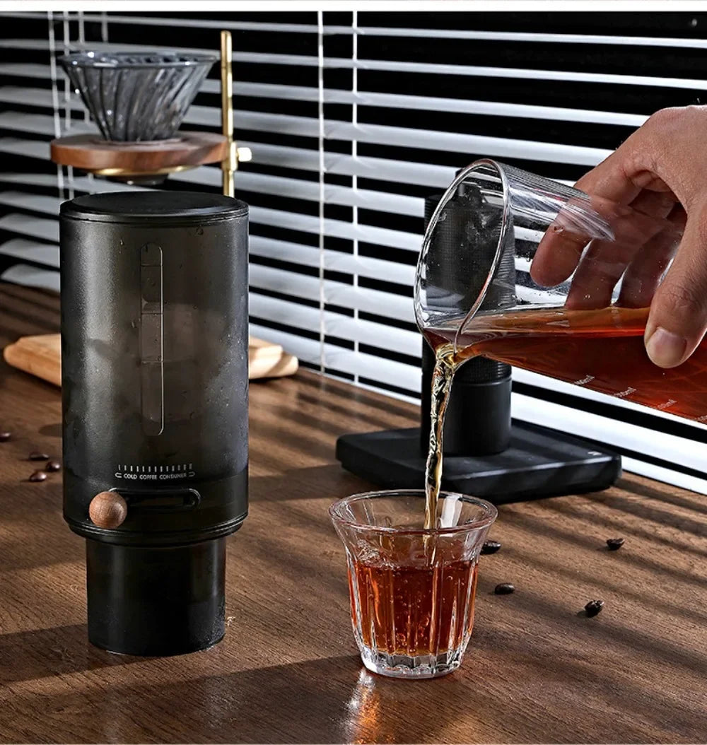 EXSX Ice Drip Cold Brew Coffee Tower | 450ml Borosilicate Glass | Detachable Dripper for Home & Camping