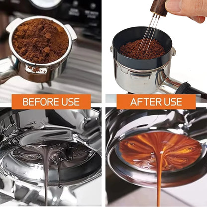 Espresso WDT Distribution Tool with Wooden Handle