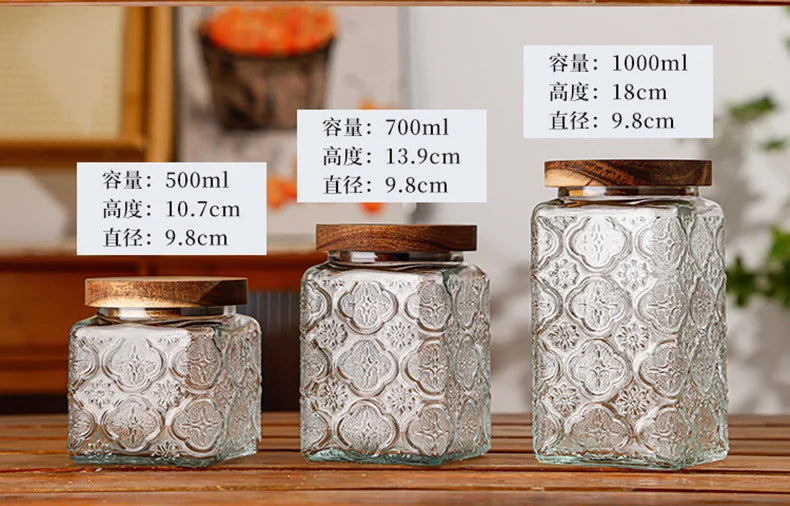 Vintage Glass Storage Jars with Airtight Lids