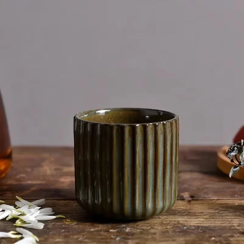 Japanese Retro Ceramic Tea Cup | 180ml | Porcelain Teacup & Sake Cup