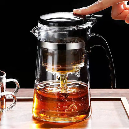 Press & Pour Glass Teapot | One-Click Filter | 500ml–1800ml