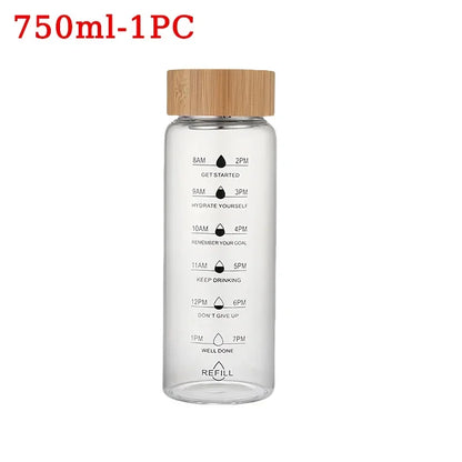 Borosilicate Glass Infuser Bottle | Bamboo Lid & Time Marker | Tea, Fruit & Cold Brew