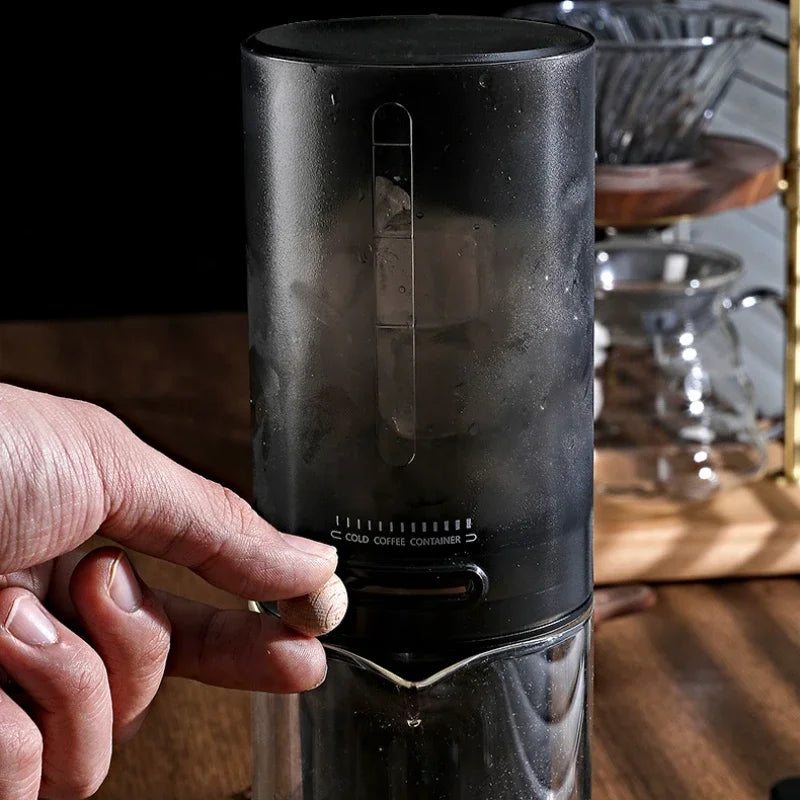 EXSX Ice Drip Cold Brew Coffee Tower | 450ml Borosilicate Glass | Detachable Dripper for Home & Camping