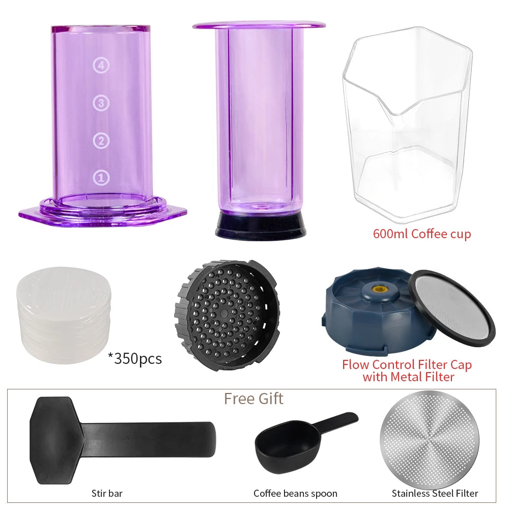CAFEMASY Portable Aeropress Coffee Maker | BPA-Free Tritan | French Press, Espresso & Air Press | 300ml