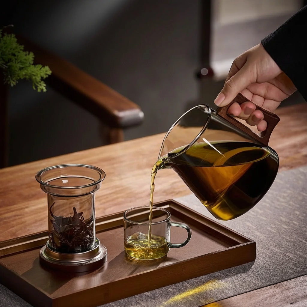 Thickened Borosilicate Glass Teapot | Heat-Resistant Tea Separator & Teacup Set