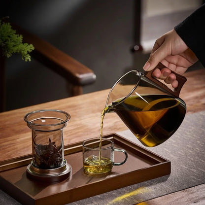 Thickened Borosilicate Glass Teapot | Heat-Resistant Tea Separator & Teacup Set