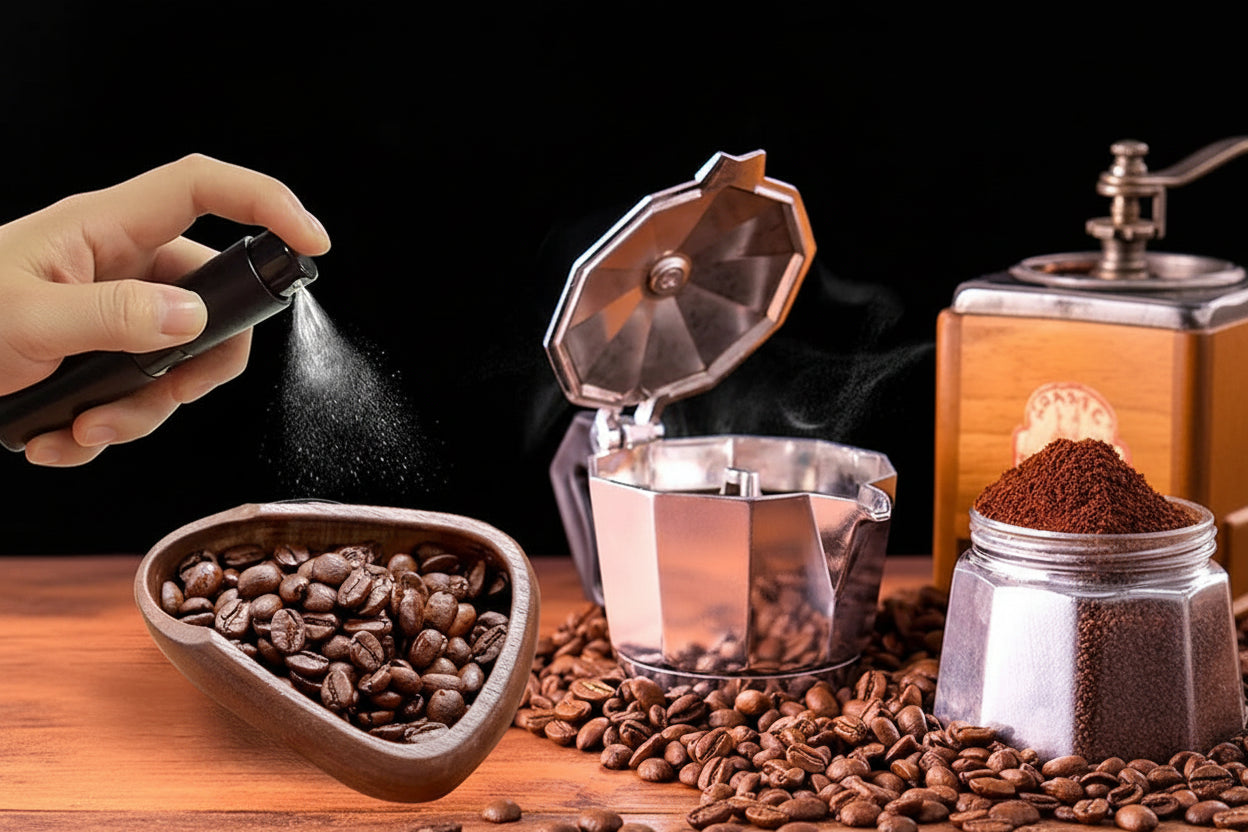 Wooden Coffee Barista Dosing Set with Spray Bottle