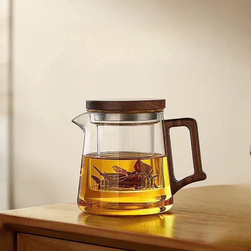 Borosilicate Glass Teapot with Infuser | Heat-Resistant | 550ml & 2 Cup