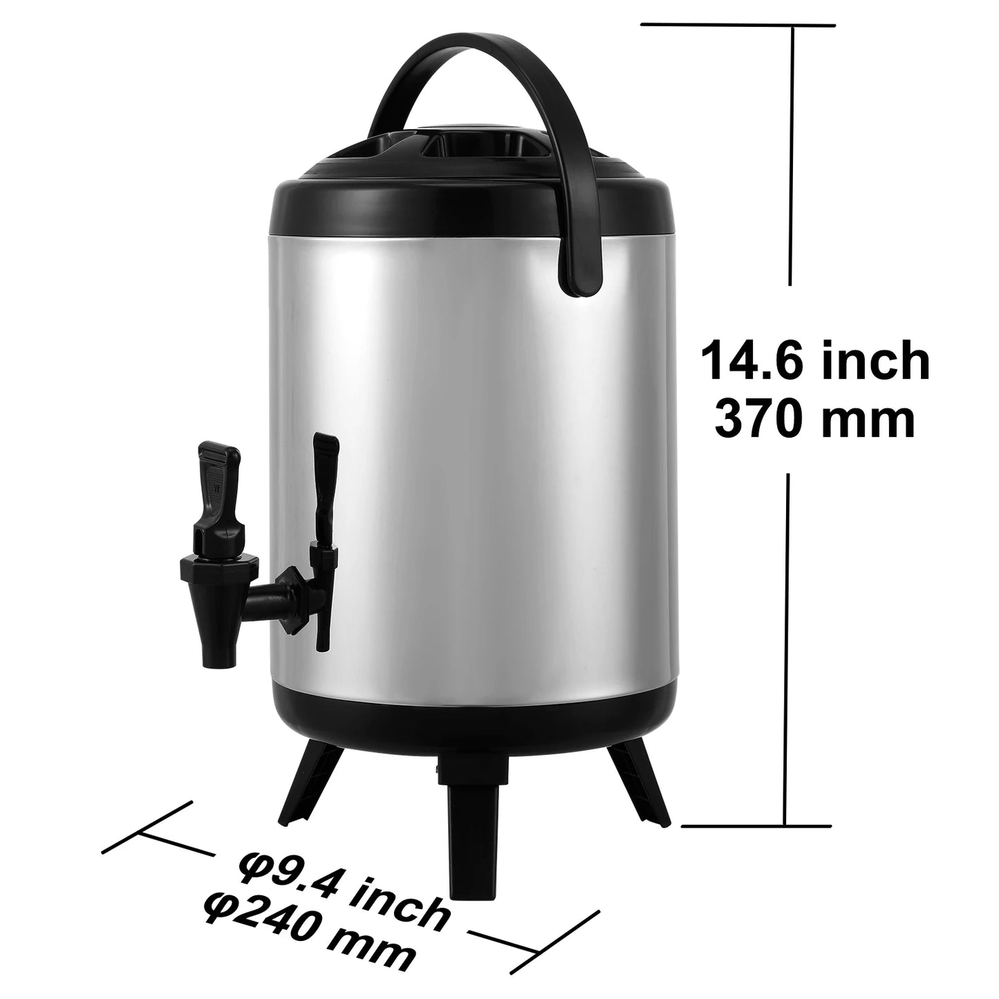 Insulated Stainless Steel Beverage Dispenser – Hot & Cold, 1.5 to 5 Gallon