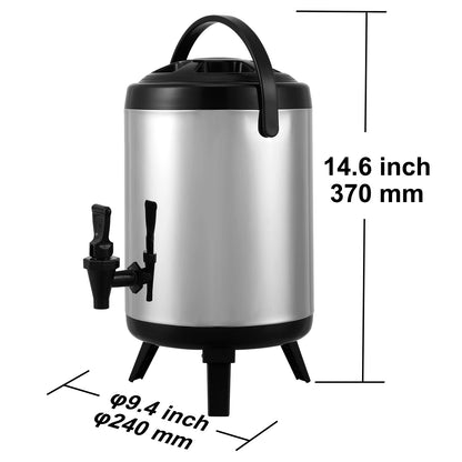 Insulated Stainless Steel Beverage Dispenser – Hot & Cold, 1.5 to 5 Gallon