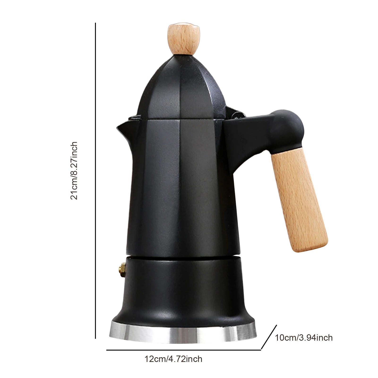 3-Cup Moka Pot Stovetop Espresso Maker - Classic Aluminium Percolator