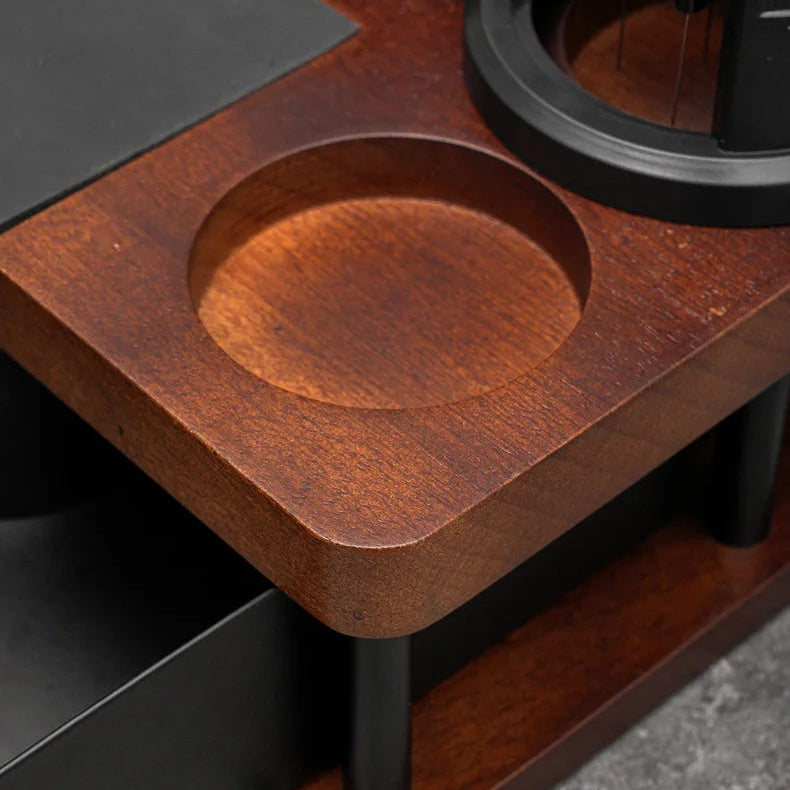 Solid Wood Espresso Tamper Station Workbench