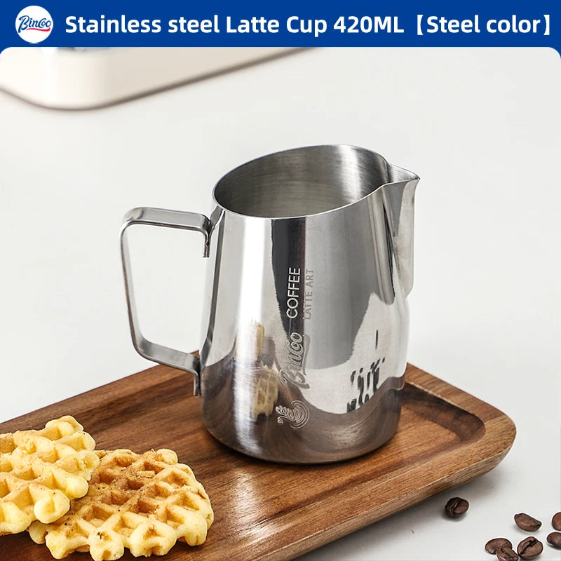 Milk Frothing Pitcher 420ml | Stainless Steel Latte Art Jug
