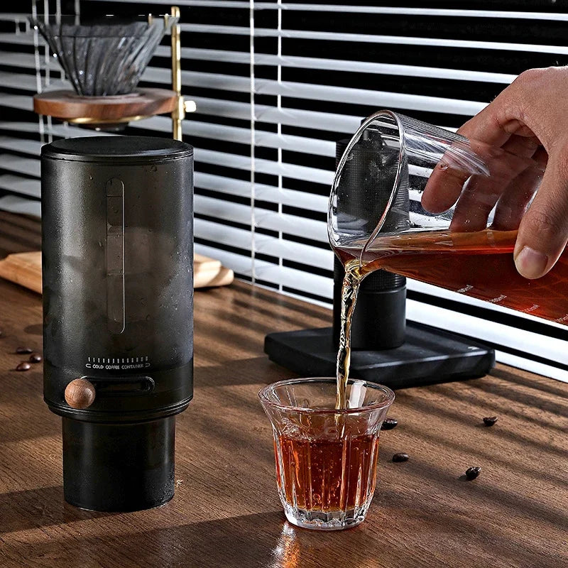 EXSX Ice Drip Cold Brew Coffee Tower | 450ml Borosilicate Glass | Detachable Dripper for Home & Camping