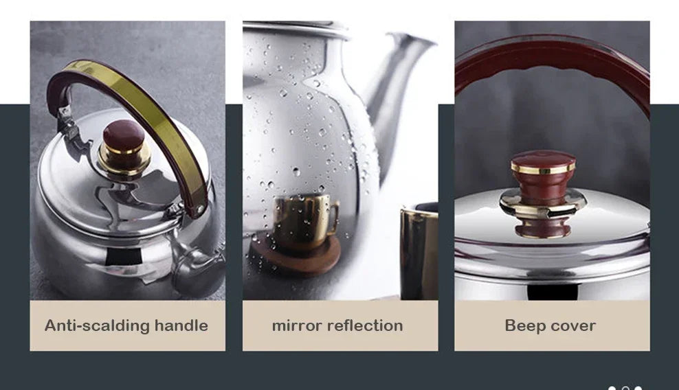 Stainless Steel Whistling Stovetop Kettle | Induction & Gas | 0.6L / 1L / 1.8L / 2.7L