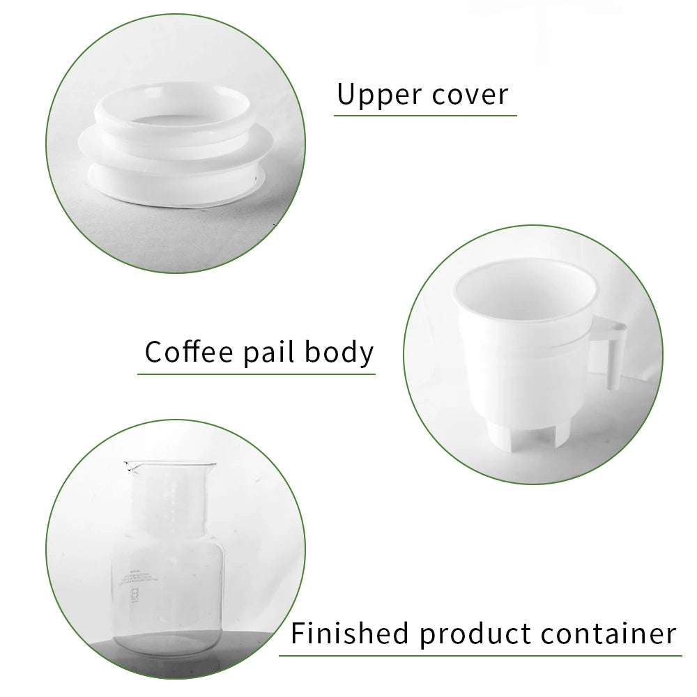 Large Capacity Cold Brew Coffee Maker | Portable Bucket & Ice Drip Filter Pot | 1.65L