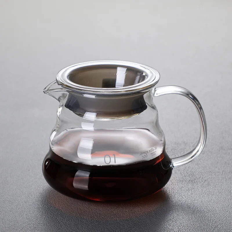Pour Over Coffee Maker | Borosilicate Glass Server with Lid