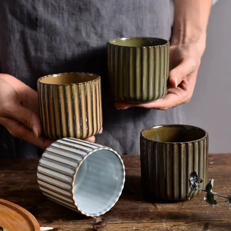 Japanese Retro Ceramic Tea Cup | 180ml | Porcelain Teacup & Sake Cup