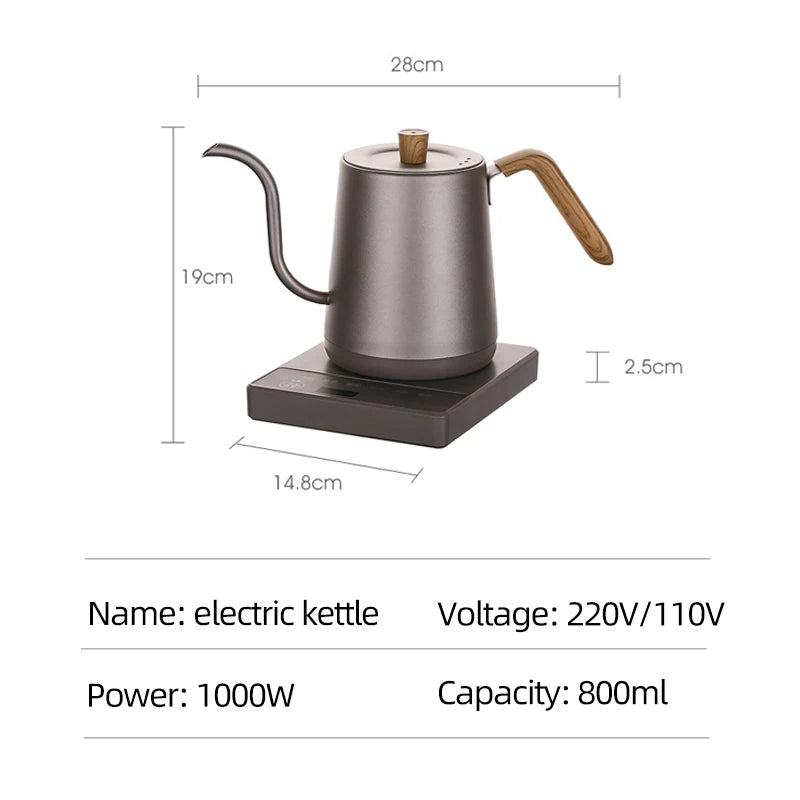 800ml Gooseneck Smart Kettle | Temperature Control | Pour Over Coffee