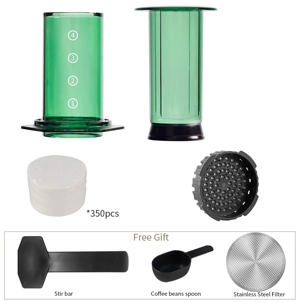 CAFEMASY Portable Aeropress Coffee Maker | BPA-Free Tritan | French Press, Espresso & Air Press | 300ml