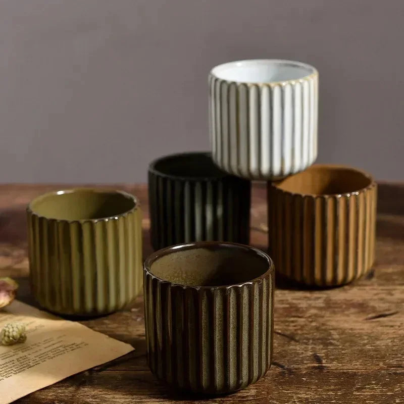 Japanese Retro Ceramic Tea Cup | 180ml | Porcelain Teacup & Sake Cup