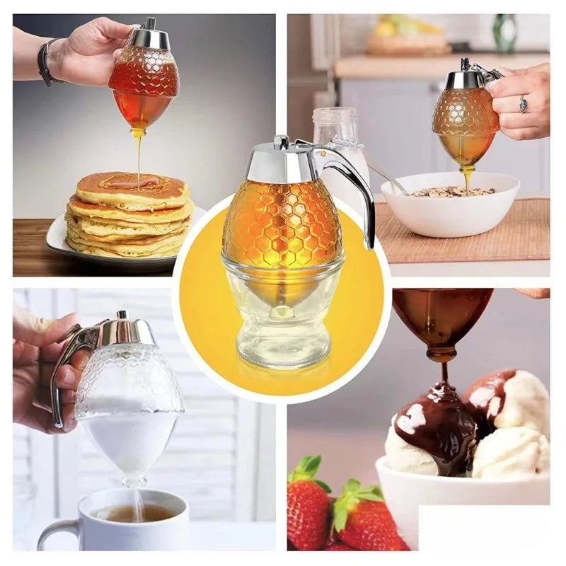 Honey & Syrup Squeeze Bottle Set - Press-Type Leakproof Dispenser (2-Pack)