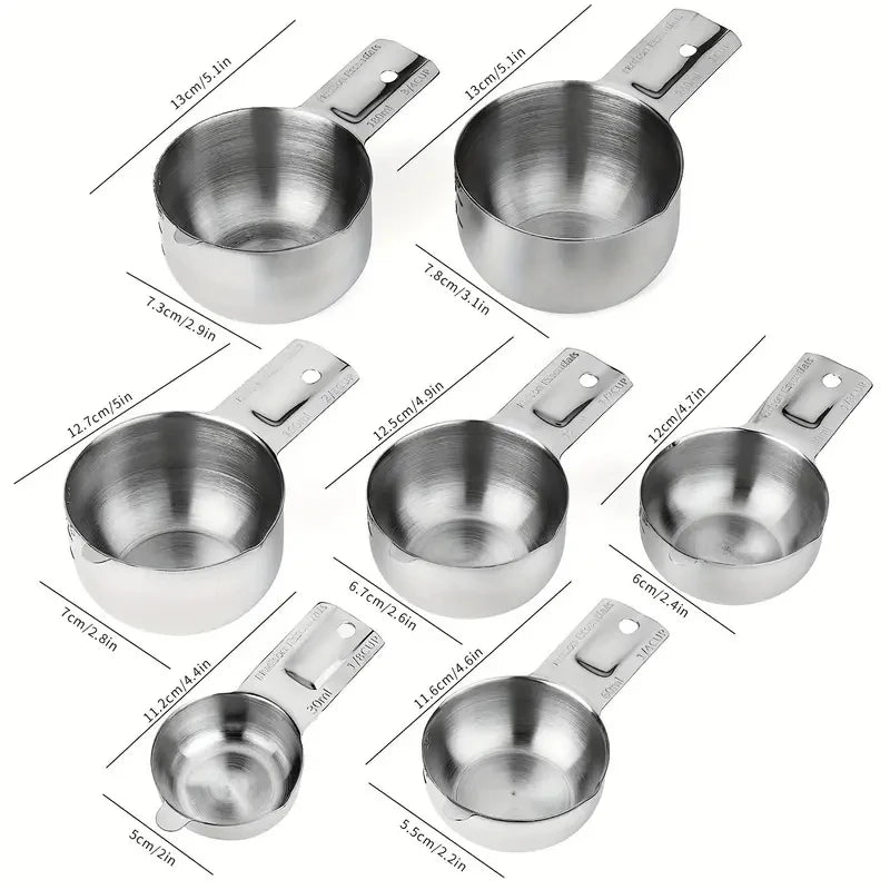 Stainless Steel Stacking Measuring Cup Set 7 Piece