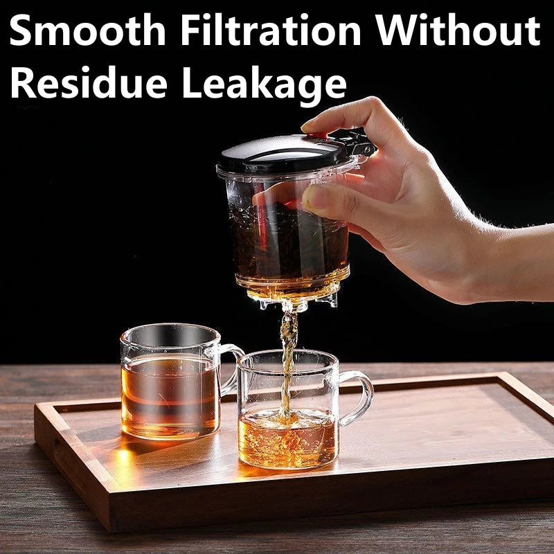 Press & Pour Glass Teapot | One-Click Filter | 500ml–1800ml