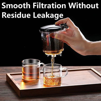Press & Pour Glass Teapot | One-Click Filter | 500ml–1800ml