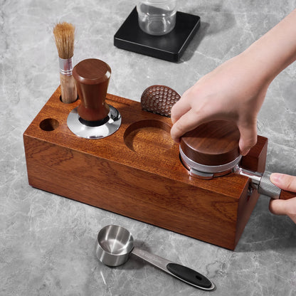 Rosewood Espresso Tamper Holder Stand