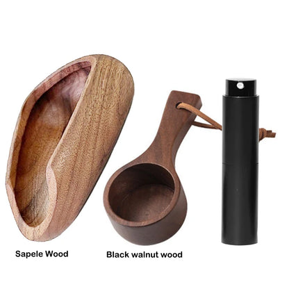 Wooden Coffee Barista Dosing Set with Spray Bottle