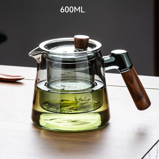 Borosilicate Glass Kung Fu Teapot | 600ml | Lift-Infuser