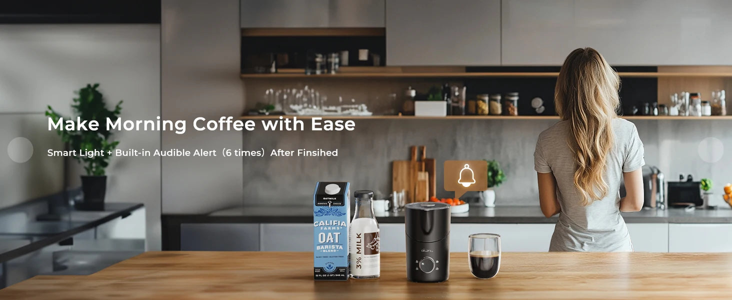 Milk Frother and Steamer 8-in-1 Electric Frother for Coffee, 400ml Large Capacity Detachable Milk Steamer Easy to Clean