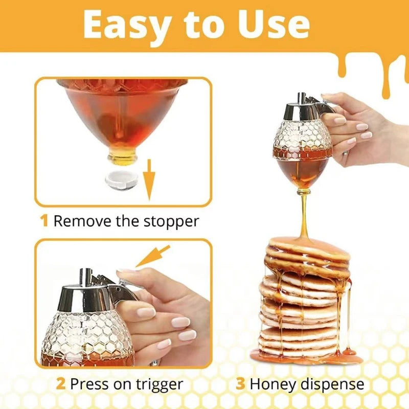 Honey & Syrup Squeeze Bottle Set - Press-Type Leakproof Dispenser (2-Pack)