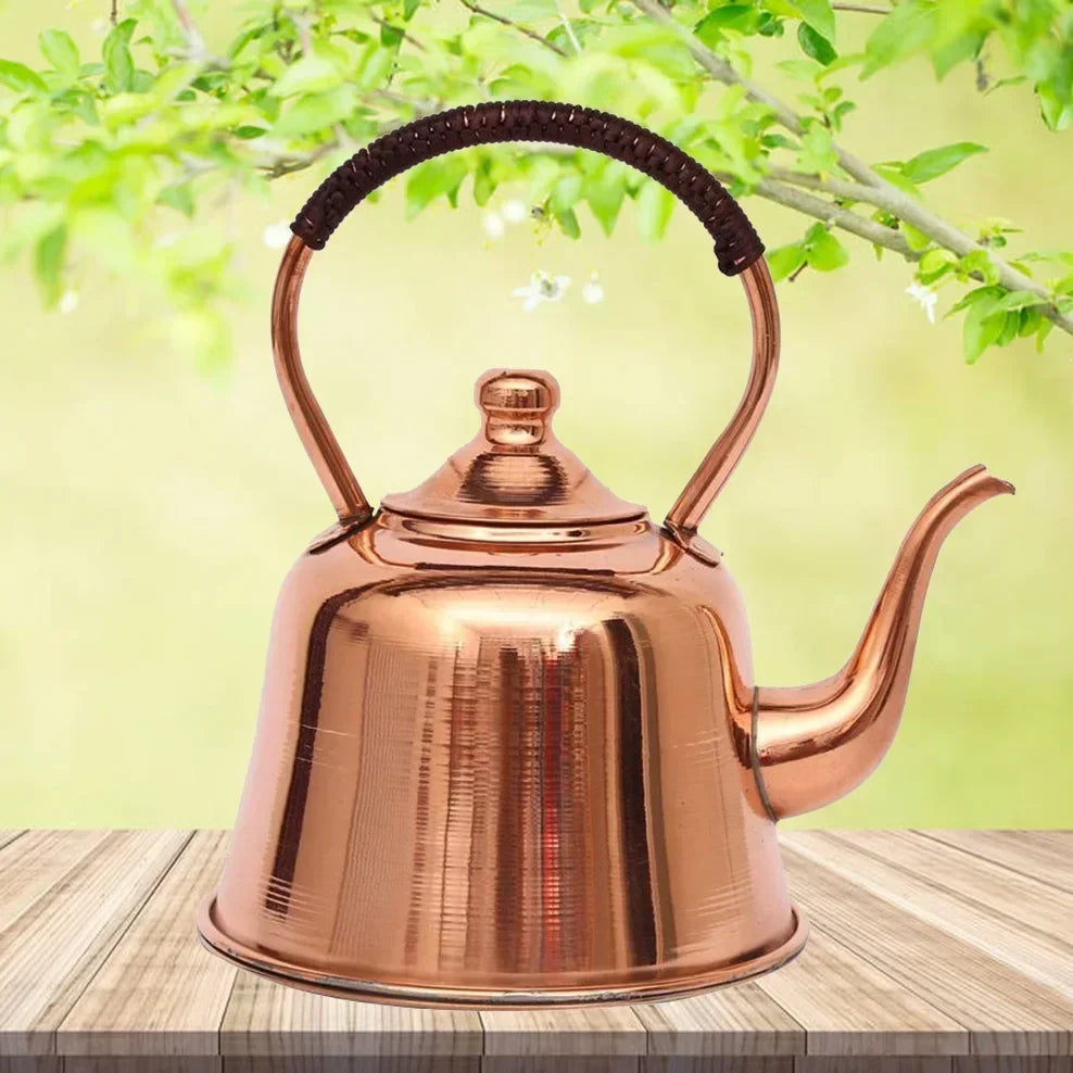 Handmade Pure Copper Teapot & Kettle — Induction & Gas Compatible | 2L