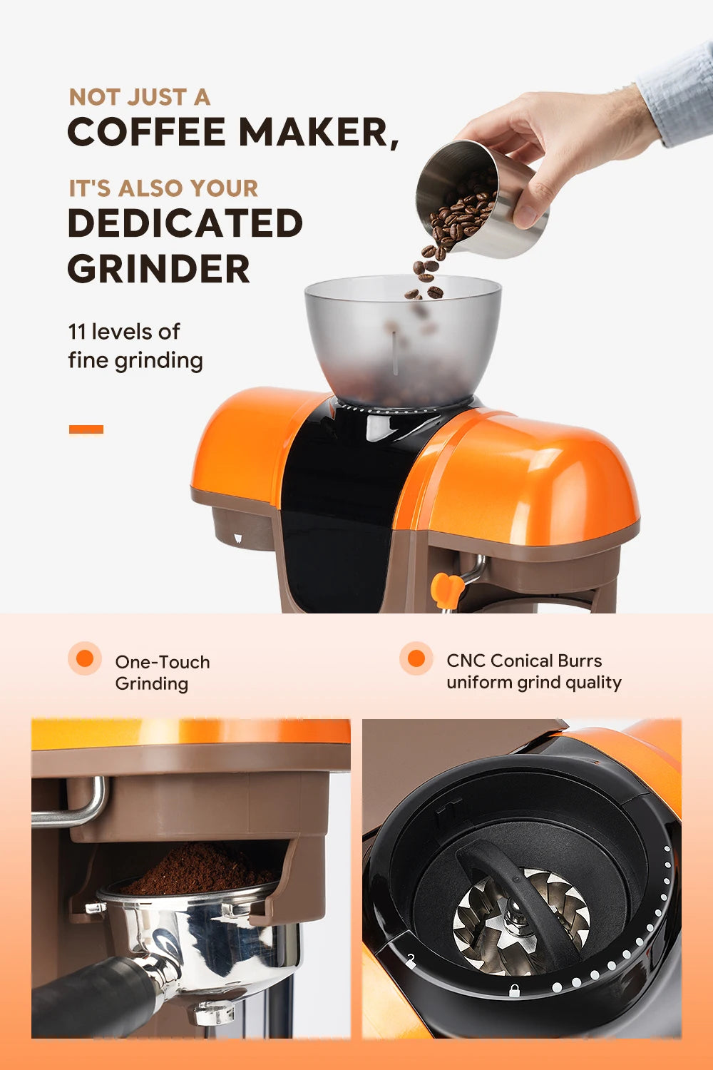i Cafilas 19 Bar Semi-Automatic Espresso Machine with Built-in Frother