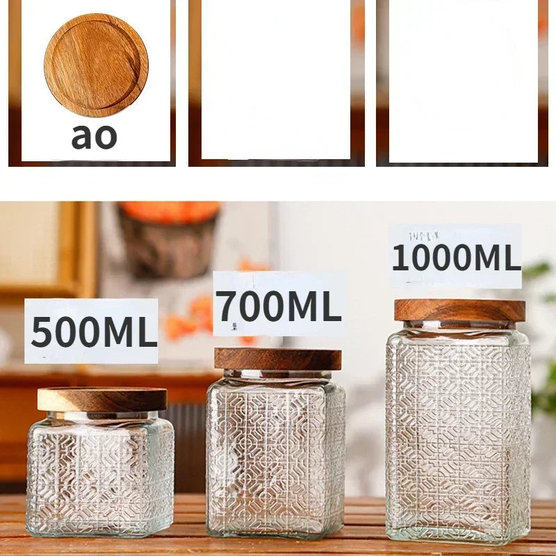 Vintage Glass Storage Jars with Airtight Lids
