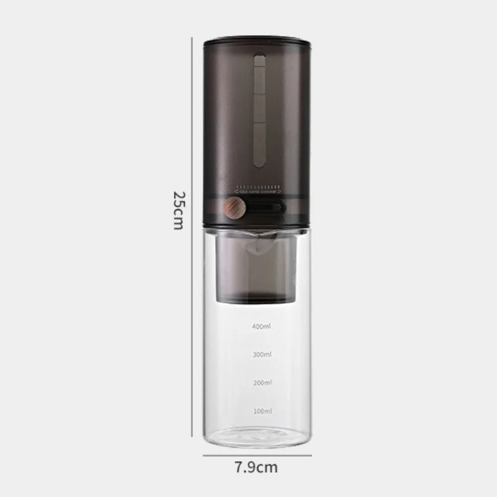 EXSX Ice Drip Cold Brew Coffee Tower | 450ml Borosilicate Glass | Detachable Dripper for Home & Camping